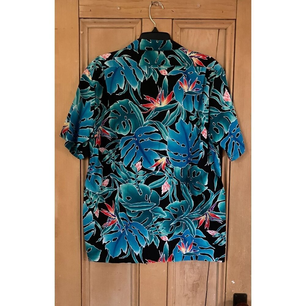 Hilo Hattie Mens Vintage Y2K (2) SET Hawaiian Floral Shirts Sz Large Blue SP EXC - Picture 10 of 12